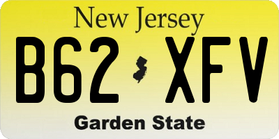 NJ license plate B62XFV