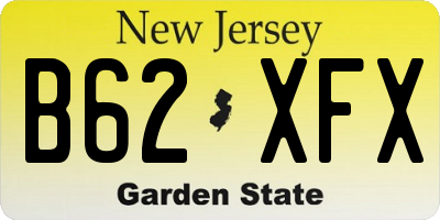 NJ license plate B62XFX