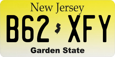 NJ license plate B62XFY