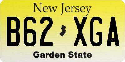 NJ license plate B62XGA
