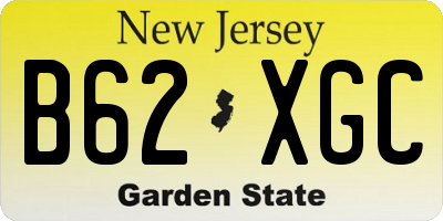 NJ license plate B62XGC
