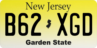 NJ license plate B62XGD