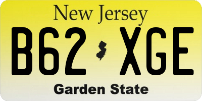 NJ license plate B62XGE
