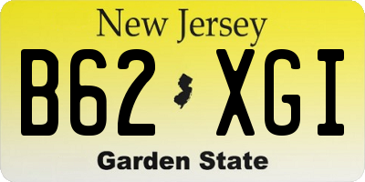 NJ license plate B62XGI