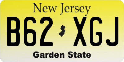 NJ license plate B62XGJ
