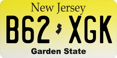 NJ license plate B62XGK