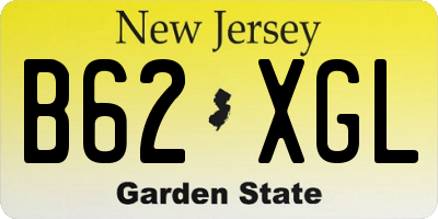 NJ license plate B62XGL