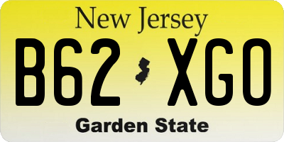 NJ license plate B62XGO