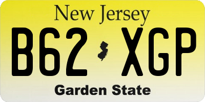 NJ license plate B62XGP