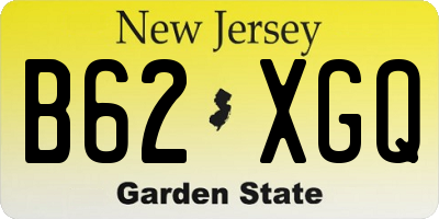 NJ license plate B62XGQ