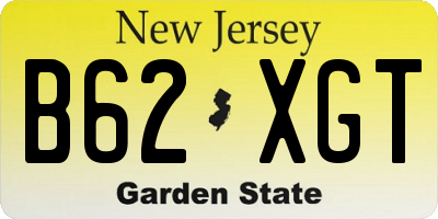 NJ license plate B62XGT