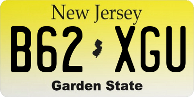 NJ license plate B62XGU
