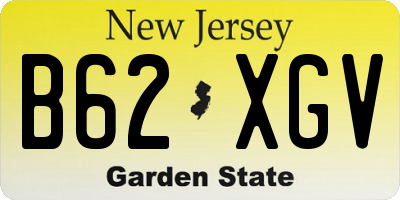 NJ license plate B62XGV