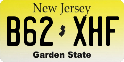 NJ license plate B62XHF
