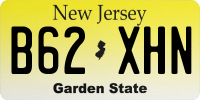 NJ license plate B62XHN
