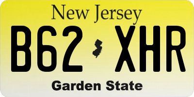 NJ license plate B62XHR