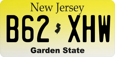 NJ license plate B62XHW