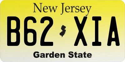 NJ license plate B62XIA