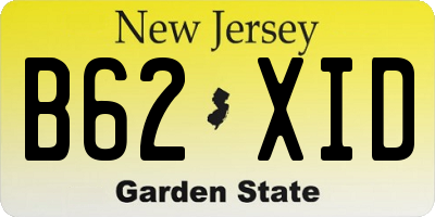 NJ license plate B62XID