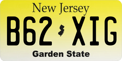 NJ license plate B62XIG