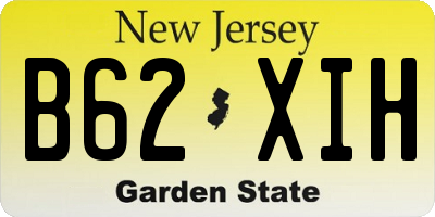 NJ license plate B62XIH