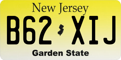 NJ license plate B62XIJ