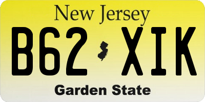 NJ license plate B62XIK