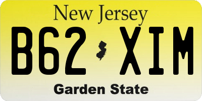 NJ license plate B62XIM