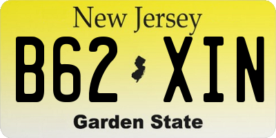 NJ license plate B62XIN
