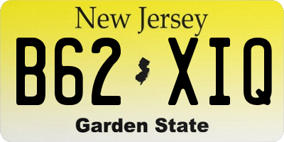 NJ license plate B62XIQ