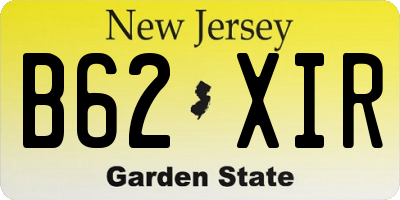 NJ license plate B62XIR