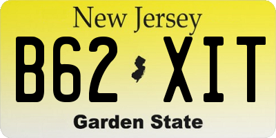 NJ license plate B62XIT