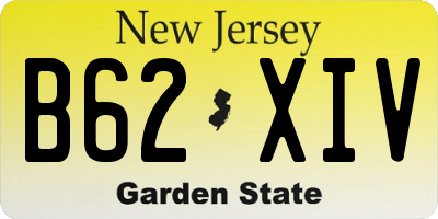 NJ license plate B62XIV