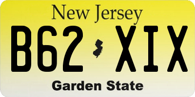 NJ license plate B62XIX
