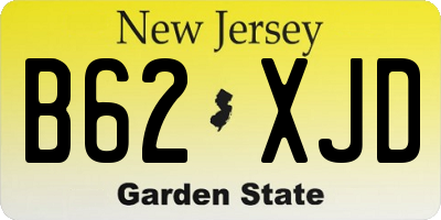 NJ license plate B62XJD