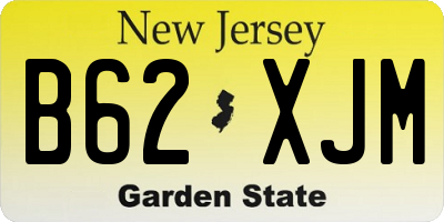 NJ license plate B62XJM