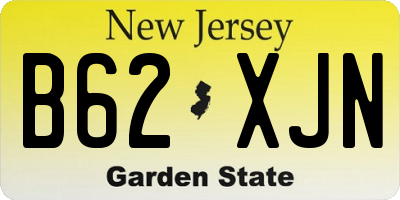 NJ license plate B62XJN