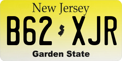 NJ license plate B62XJR