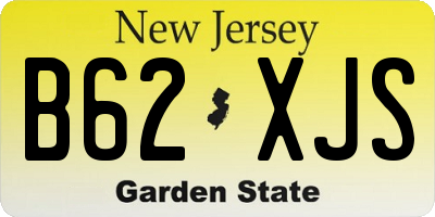 NJ license plate B62XJS