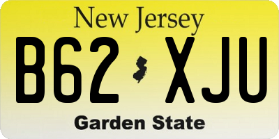 NJ license plate B62XJU