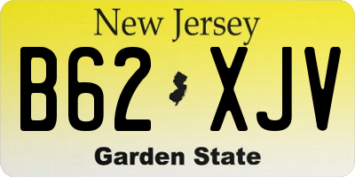 NJ license plate B62XJV