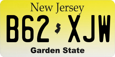 NJ license plate B62XJW