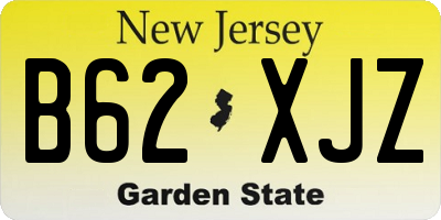 NJ license plate B62XJZ