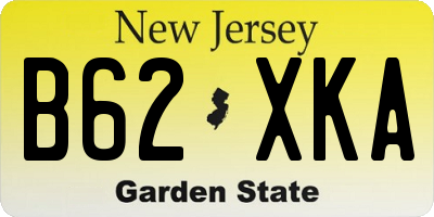 NJ license plate B62XKA