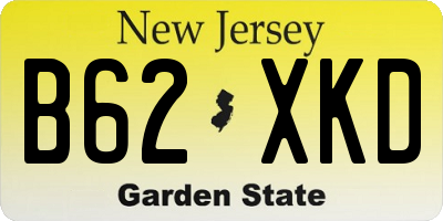 NJ license plate B62XKD
