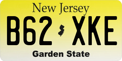 NJ license plate B62XKE