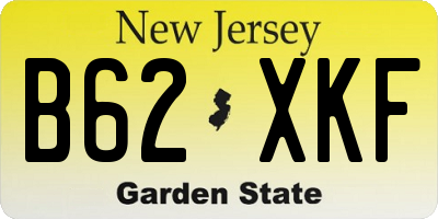 NJ license plate B62XKF