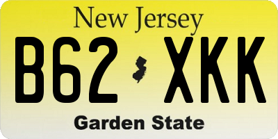 NJ license plate B62XKK
