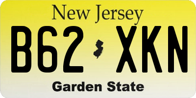 NJ license plate B62XKN