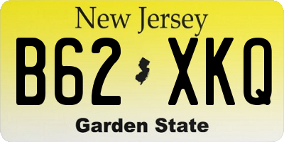 NJ license plate B62XKQ
